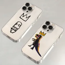 New Graffiti Art Hot Phone Case For iPhone 16 15 14 13 12 11 Mini Pro Max X XR XSMax 7 8 Plus SE20 B-Basquiats Transparent Cover