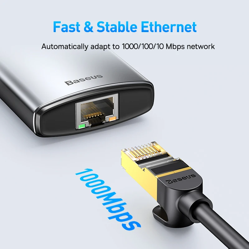 Разветвитель Baseus USB C на HDMI, 4K @ 60, USB 3,1, 10 Гбит/с, RJ45