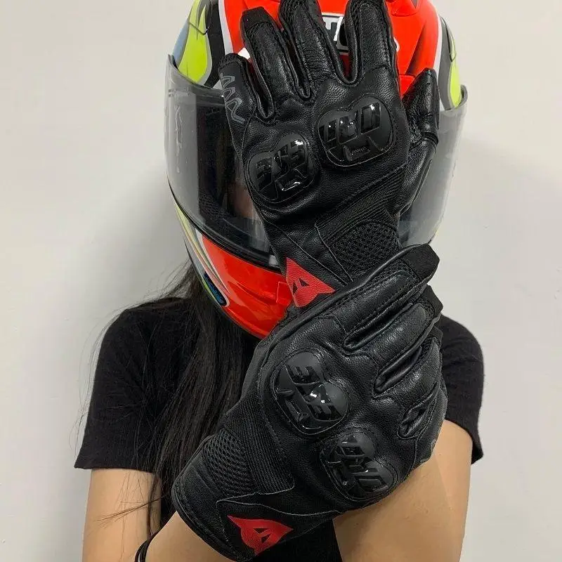 Dainese ถุงมือ3สีสำหรับมอเตอร์ไซค์, ถุงมือรถจักรยานยนต์คาร์บอนไฟเบอร์ถุงมือขี่จักรยานกันตกสำหรับฤดูร้อน