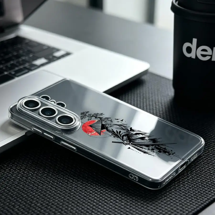 Samurai With Red Sun Print Case for Samsung Galaxy S26 S25 Edge S22 FE S23 Ultra S20 Plus Note 20 Ultra 10 S24 S21 Phone Cover - view 3