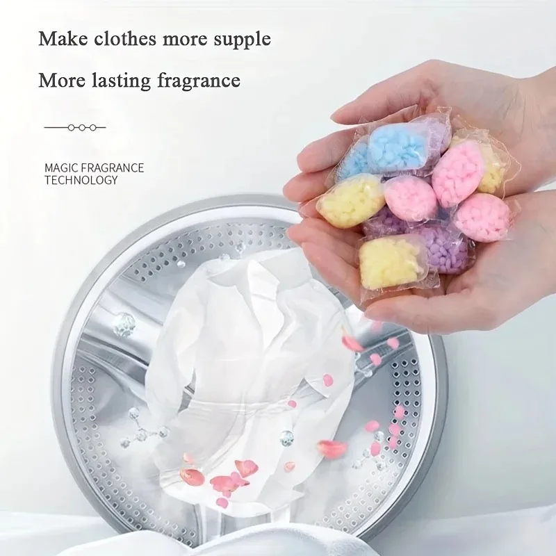 10-80PCS Water Soluble Laundry Scent Booster Beads Long Lasting Fragrance Pearls for Clothes Towels Bedding Fresh Clean view 6