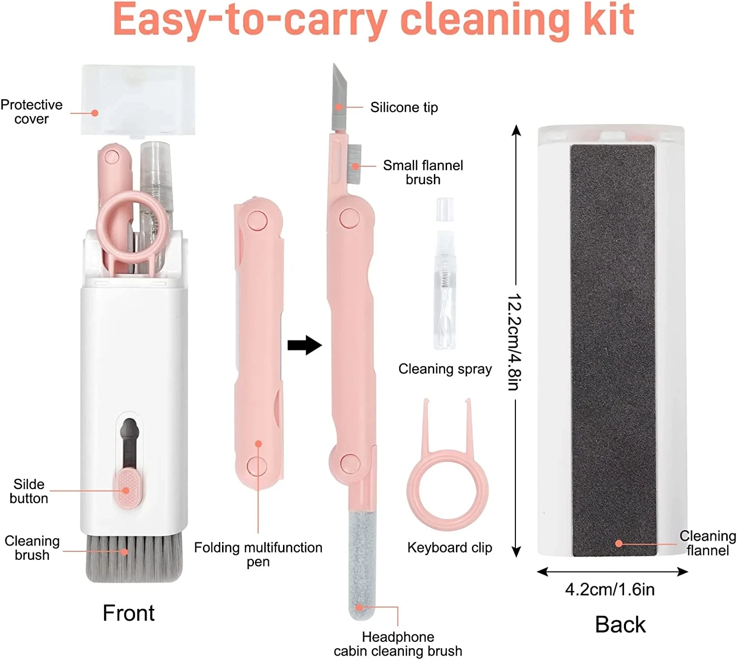 7 In 1 Cleaning Kit Computer Toetsenbord Reiniger Borstel Oortelefoon Cleaning Pen Voor Airpods Iphone Cleaning Tools Keycap Puller Set