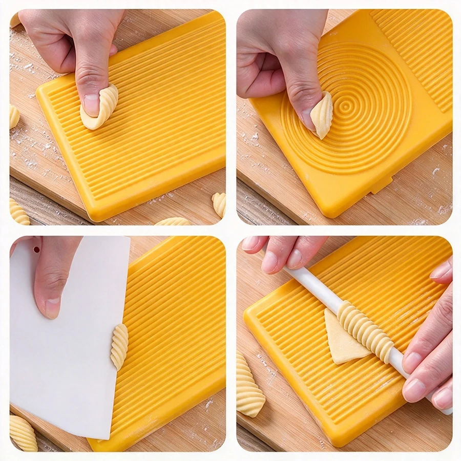 Multifunktionales Nudelset mit Nudelroller, Nudelschneider und Planchette-Form für Spaghetti, Makkaroni und andere Nudelarten – Küchenhelfer – Detail 5