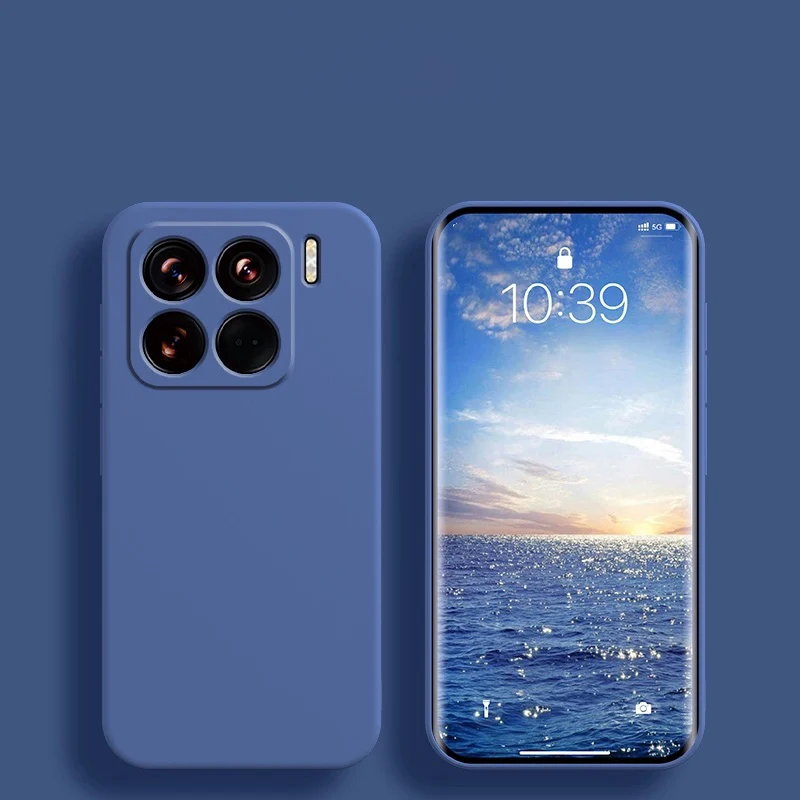 

For Xiaomi 15 14 13 12 11 Ultra Pro Case Liquid Silicone Soft Solid Candy Protector Phone Cover Shockproof