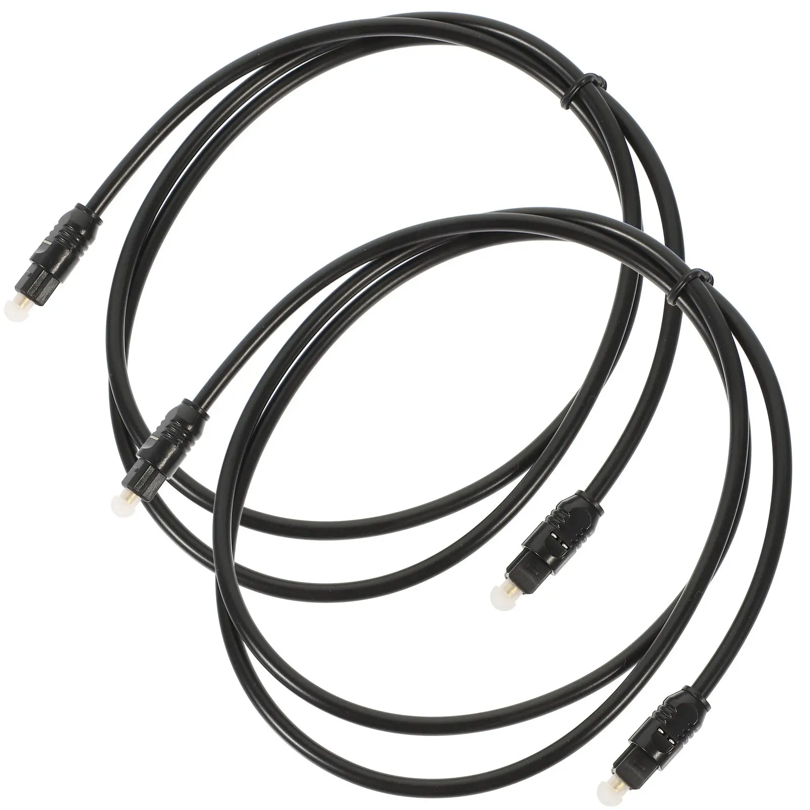 2Pcs Optical Audio Cable Fiber Male to Male Cord 4Mm Diameter Gold Plated Connector for TV Sound Bar Digital Audio