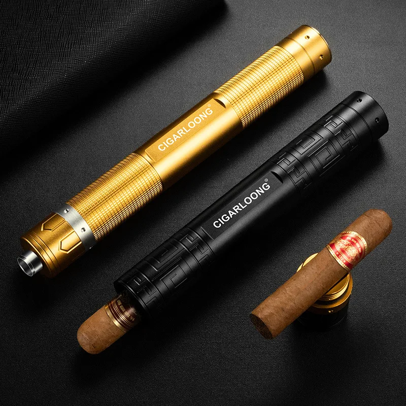 

Портативный герметичный футляр для сигар с влагозащитой, открывалкой для сигар и гигрометром