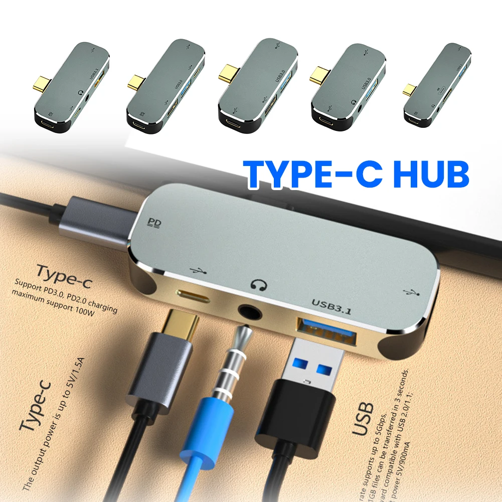 

Концентратор-удлинитель Type-C с поддержкой 3.5 PD100W, USB3.0/USB2.0/USB3.1, HDMI-совместимый разветвитель, компьютерная периферия