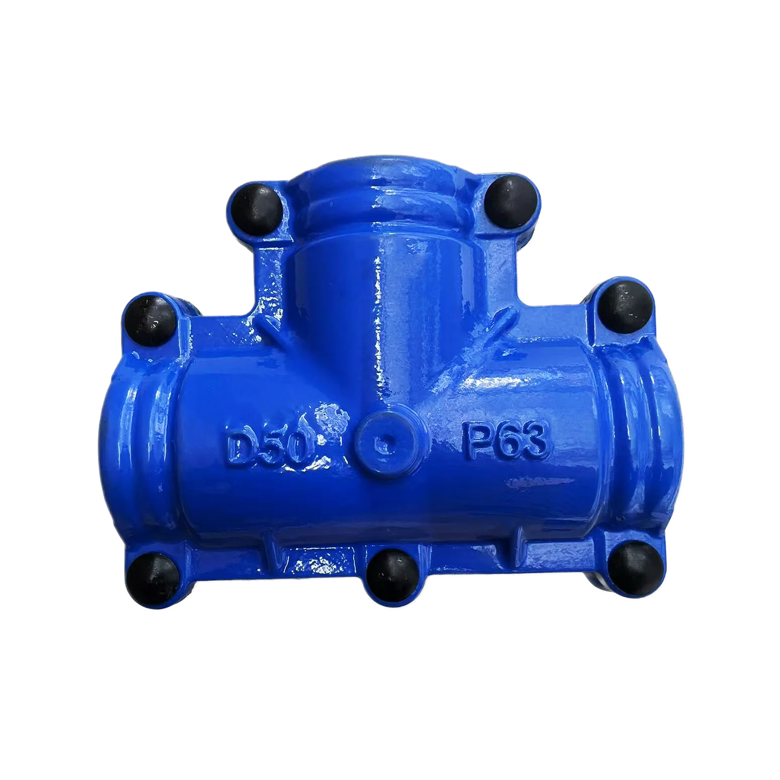 Iron Tee Repair Clamp Pipe Fitting for Leak Fixing in Water Gas Oil Pipelines, High Pressure Heavy Duty Ductile
