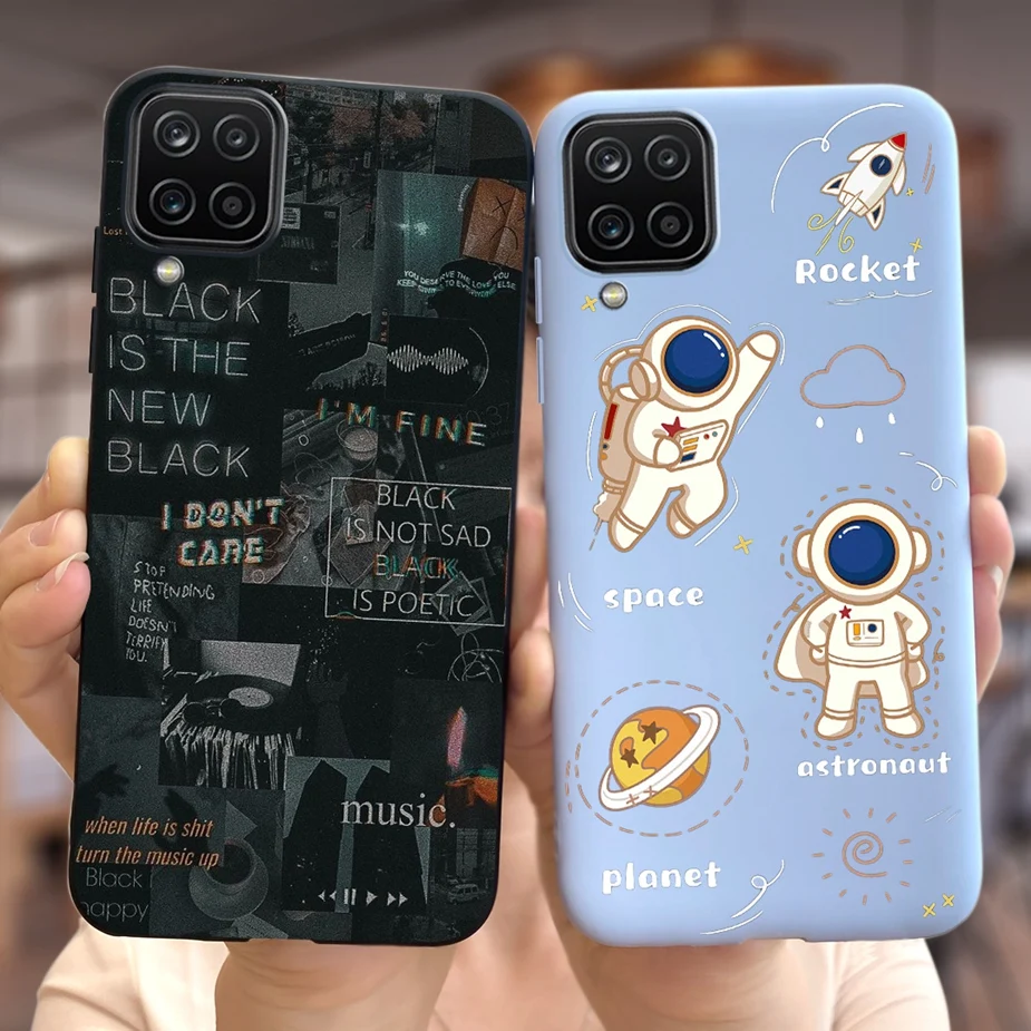 For Samsung Galaxy A12 Case SM-A125F Cute Dinosaur Cartoon Cover Soft Silicone Phone Case For Samsung A12 M 12 Galaxy M12 Bumper