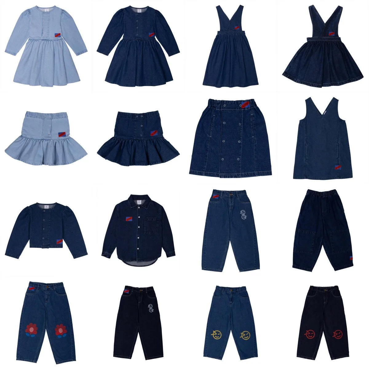 24 New WYN Kids Girls Denim Dress Children's Boys Denim Shirt Jacket Coat Jeans Baby Girls Strap Skirt Outfit Set