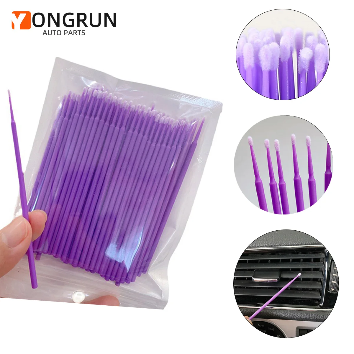 Auto Reparatur Werkzeuge Pinsel Einweg Mini Auto Details Pinsel Auto Reparatur Farbe Micro Pinsel Feine Spitze Lila Auto Teile