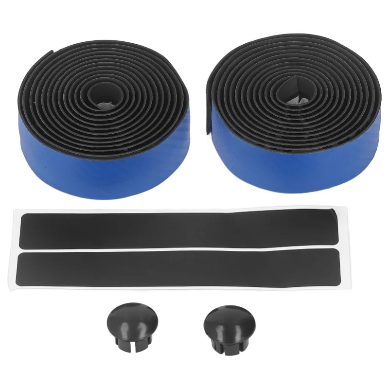 

1pair Bike Handlebar Tape Shock Absorbing 2 Color Gradient Breathable PU EVA Back Self Adhesive Bike Accessories Blue