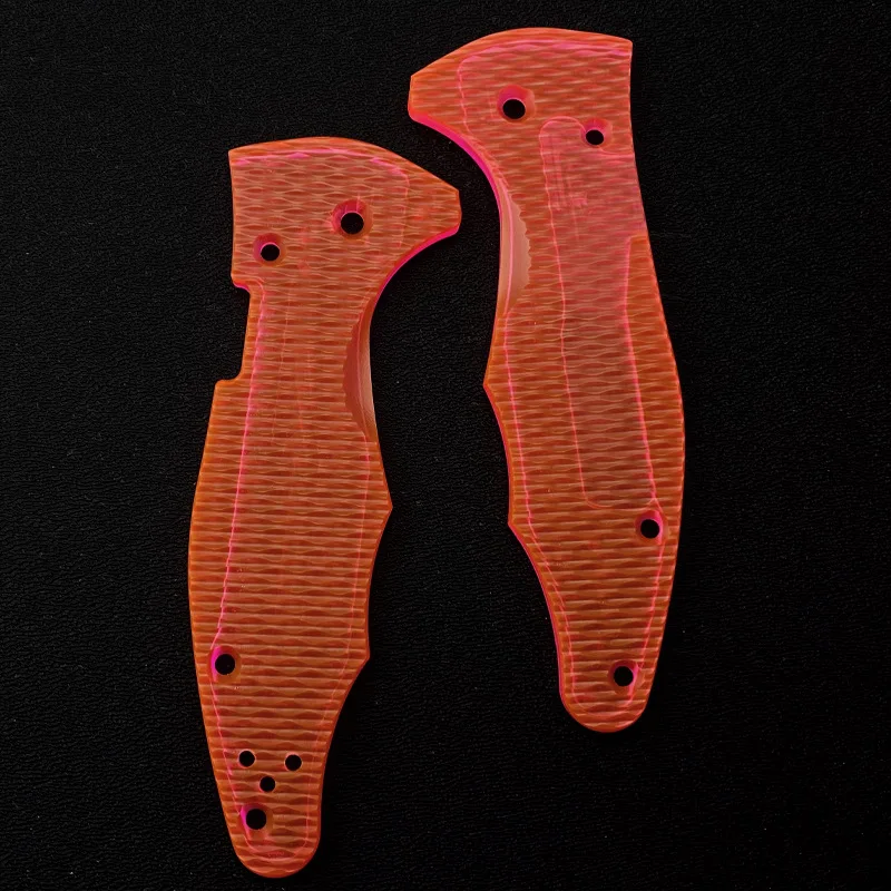 

Оранжевые прозрачные пользовательские акриловые накладки для ножей Spyderco Yojimbo2 C85, сделай сам, аксессуары