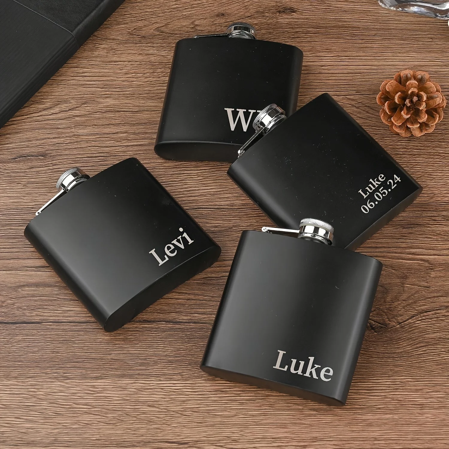 

1Pc【Custom Text Content】Custom 6-Ounce Portable Flask, Personalized Flask Gift for Men, Bachelor Party Gift, Groomsmen Gift, Father's Gift, Boyfriend Gift