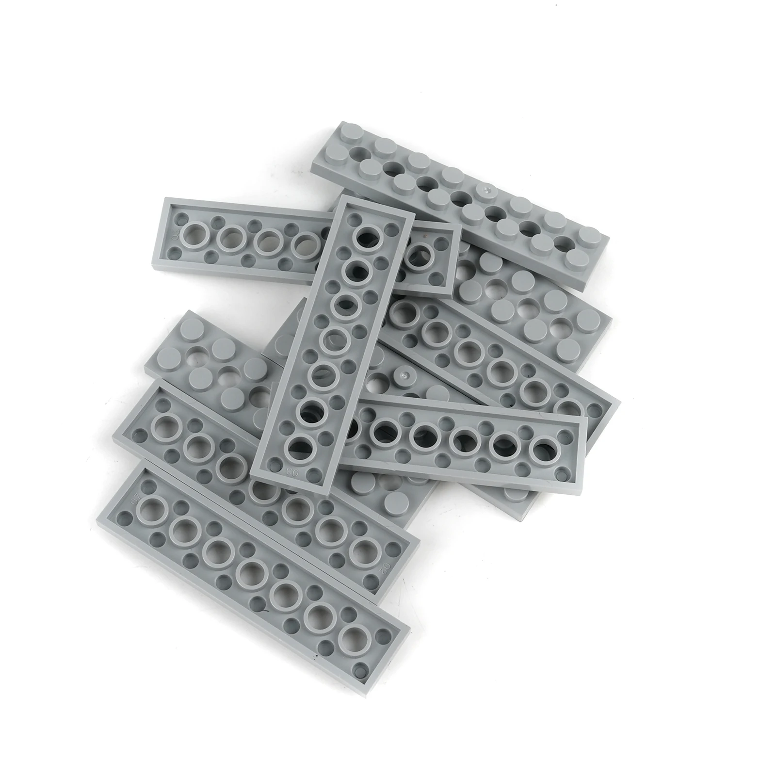 

20PCS Plate 2x8 Dots With 7 Holes Particles Bricks Bulks Technology Parts 3738 Assembled Toys MOC Building Blocks Accessories
