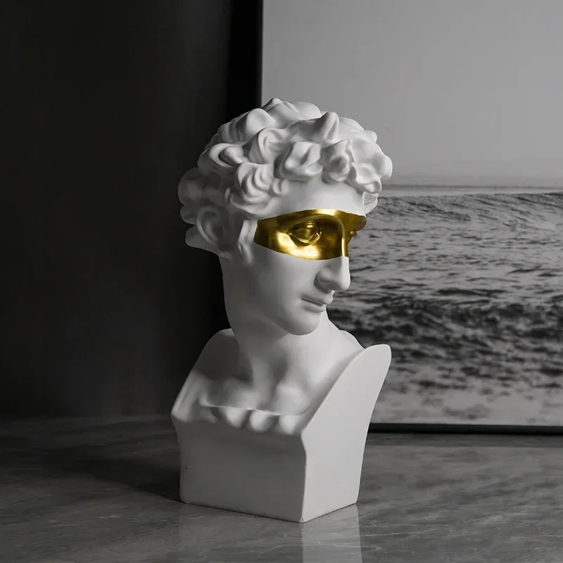 

European Home Decoration David Head ResinStatues Statues Home Decor Modern Abstract Art Bust Sculpture Art Sketch Practice