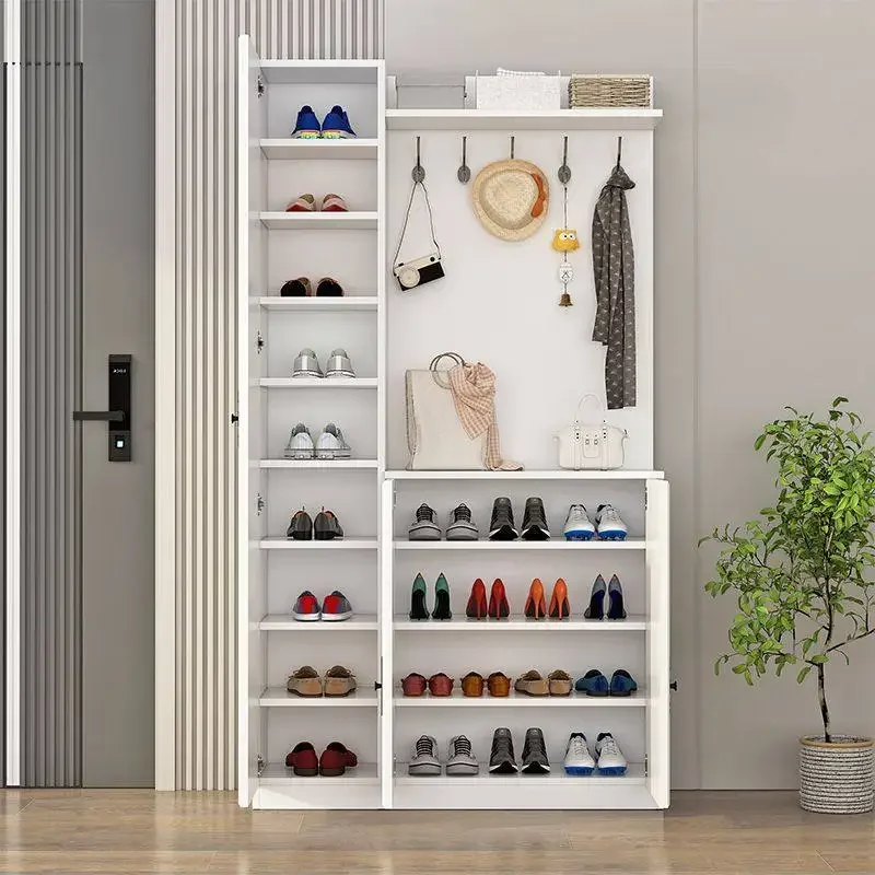 Simple foyer cabinet enters the door, coat, locker partition, large-capacity shoe with full-length mirror storage, entrance