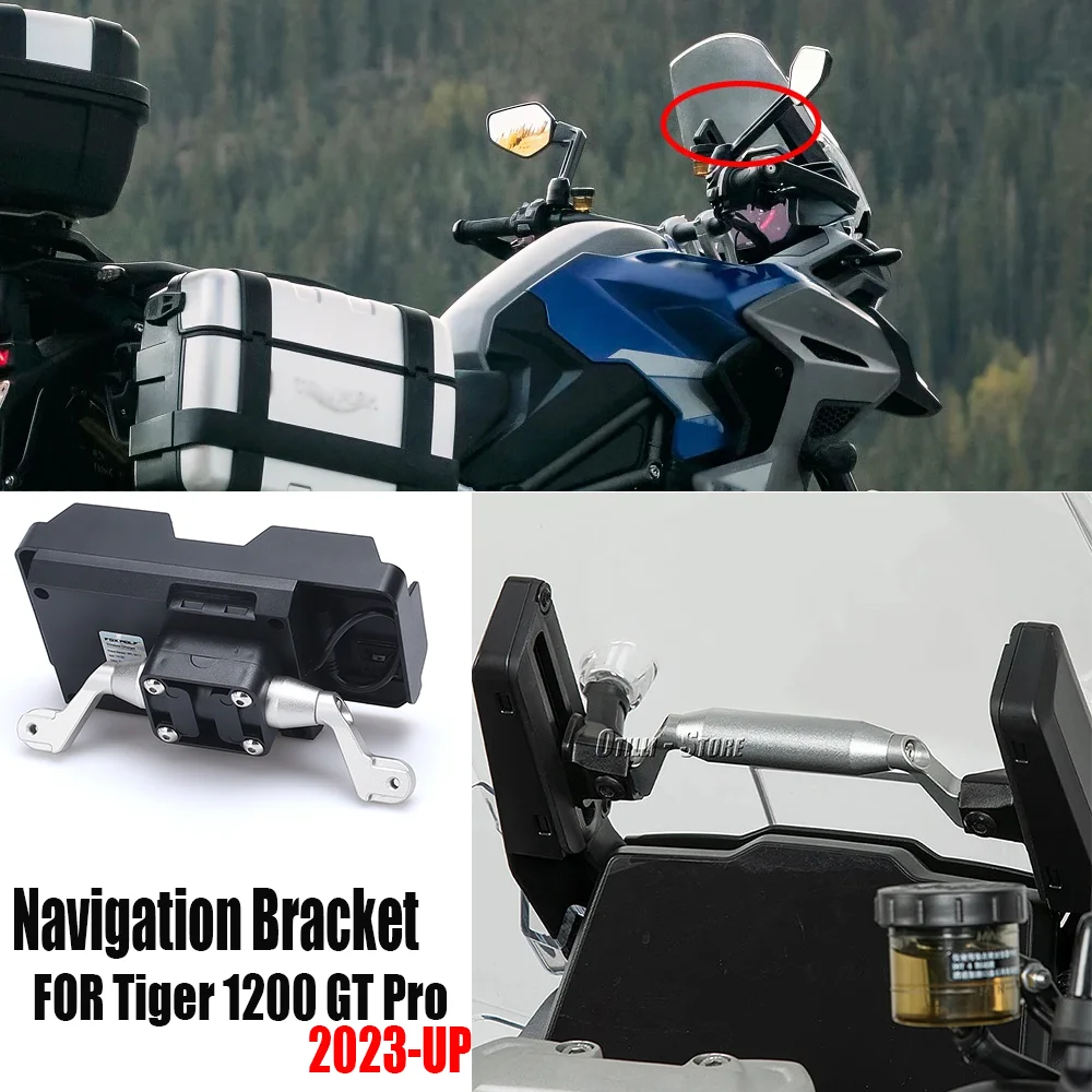 

Navigation Stand Holder Phone Mobile Phone GPS Bar Bracket Support Front bracket For Tiger1200 GT PRO 2023-