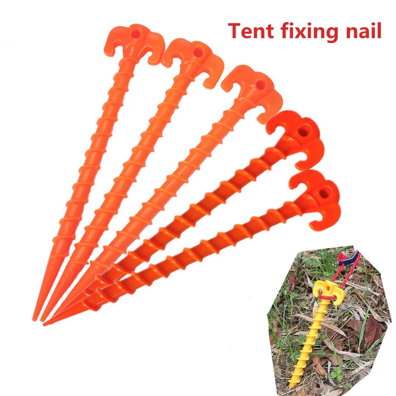 

3/5pcs Tent Peg Outdoor Camping Trip Tent Nails Ground Nails Screw Nail Stakes Pegs Plastic Sand Pegs Trip Beach Tent Stakes P