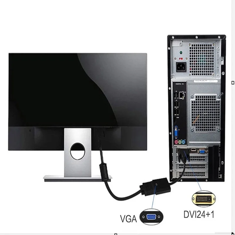 1080P HD DVI Male to VGA Female Adapter Full HD DVI-D to VGA Adapter 24+1 25Pin to 15Pin Cable Converter forPC Computer Monitor