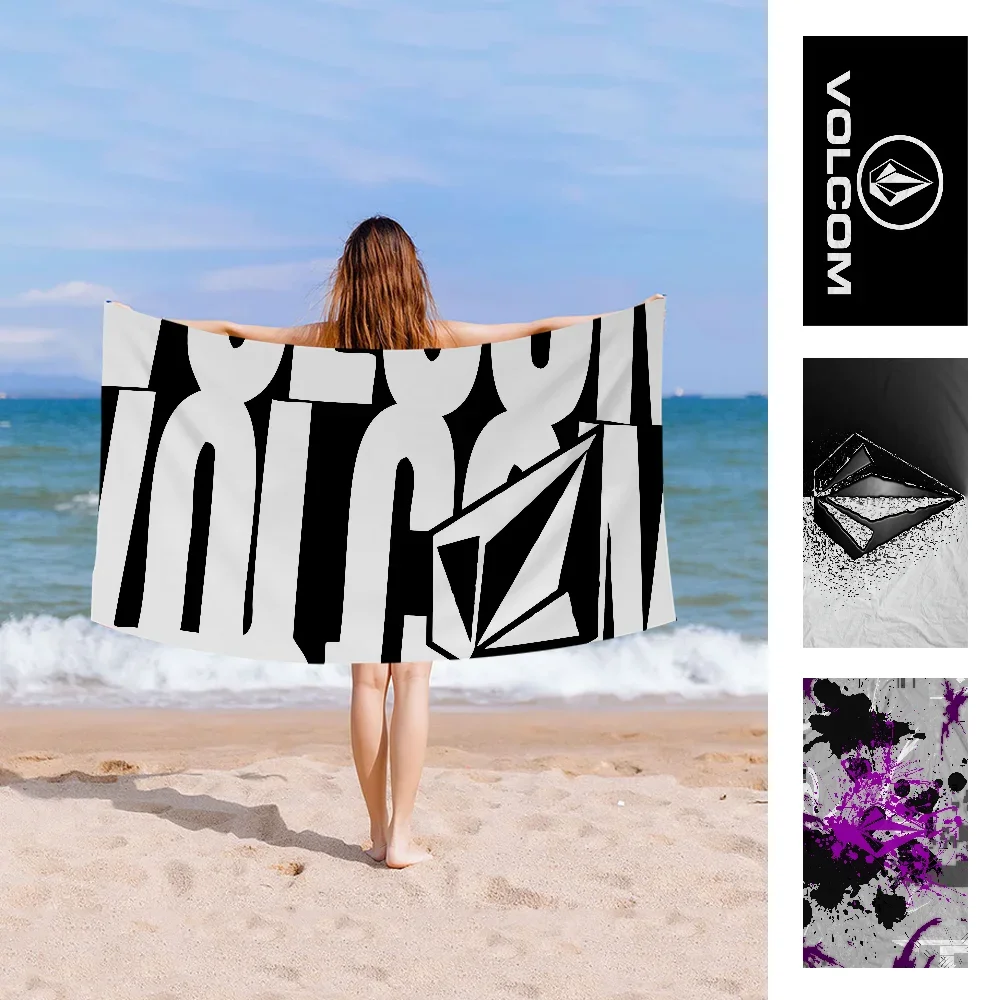 V-Volcom LOGO Toallas de playa grandes de microfibra Toalla de secado rápido Toallas de playa de arena Toalla de piscina para viajes Piscina de natación Yoga