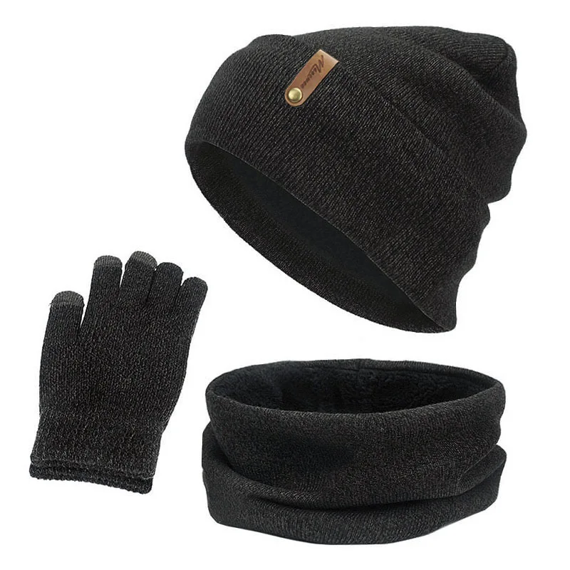 

Winter Hat Scarf Gloves and Ear Warmer, Warm Knit Beanie Hat Touch Screen Gloves Set Winter Gifts Neck Scarves for Women