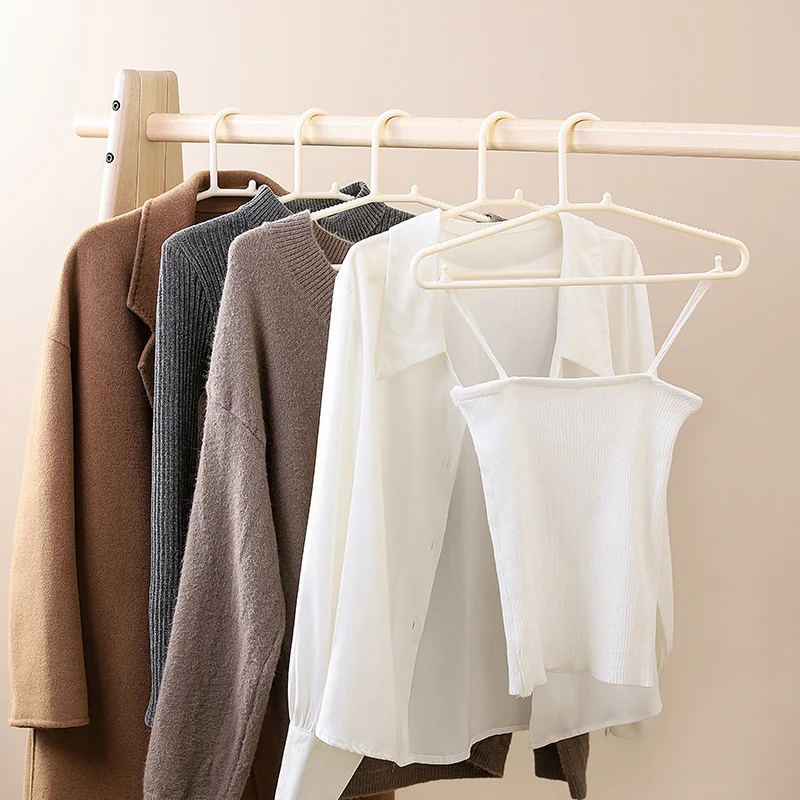 Wide Shoulder Clothes Rack Household Clothes Hanging Non Slip Dormitory Plastic Clothes Support Drying Clothes Coat Rack Storage