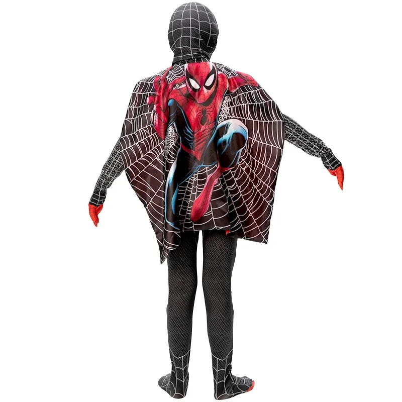 Marvel's Spider Man Kids Boys Cosplay Costumes Game Character Role Play Spandex Suit with Cape Children Birthday Christmas G^0*l