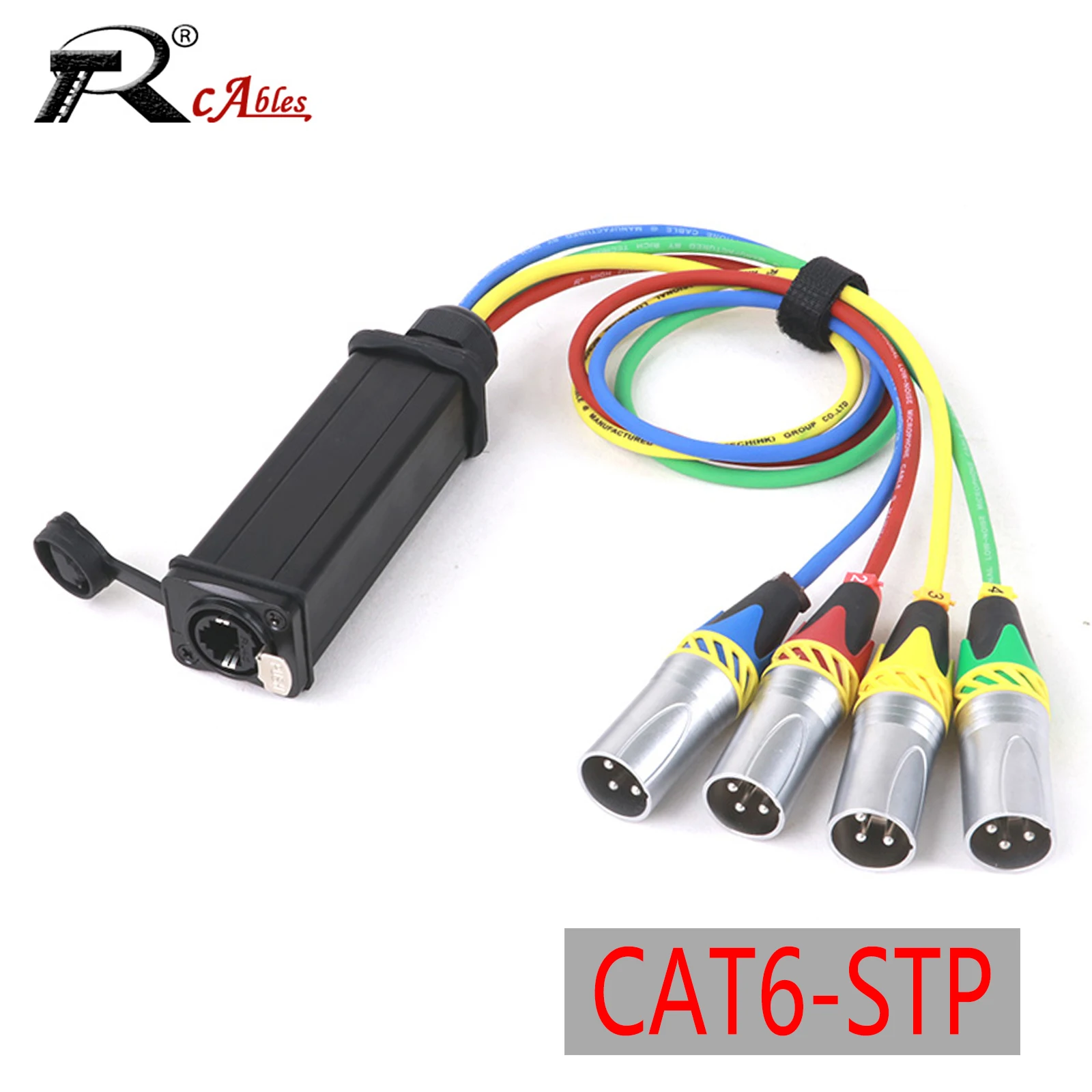 

1PC 3-Pin XLR Female/Male to Ethercon RJ45 Cat6 STP Ethernet Extender 4 Channel Snake Splitter-Live Stage,Audio Recording Studio