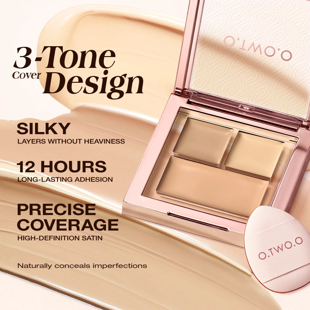 O.TWO.O Creme corretivo líquido à prova d'água, cobertura total, corretivo de longa duração, cicatrizes faciais, cobertura de acne, corretivo suave, maquiagem