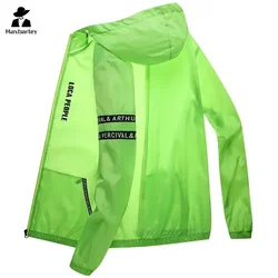 Summer Sun Protection Clothing Men's Casual Waterproof Quick-drying Bicycle Hooded Jacket Plus Size Hiking Thin Skin windbreaker