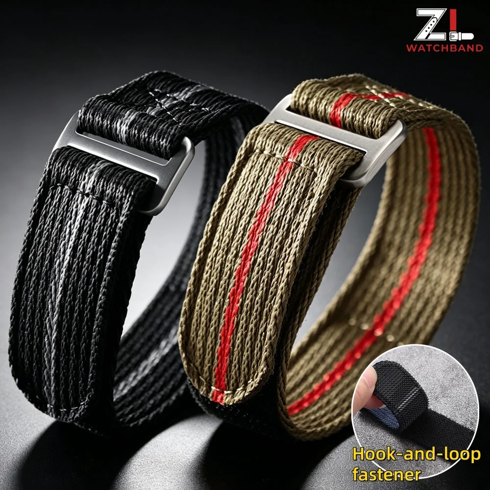 20mm 22mm Nylon Watch Strap Hook and Loop Fastener Bracelet for Omega for Tudor for Seiko Sport Replacement Universal Wristband