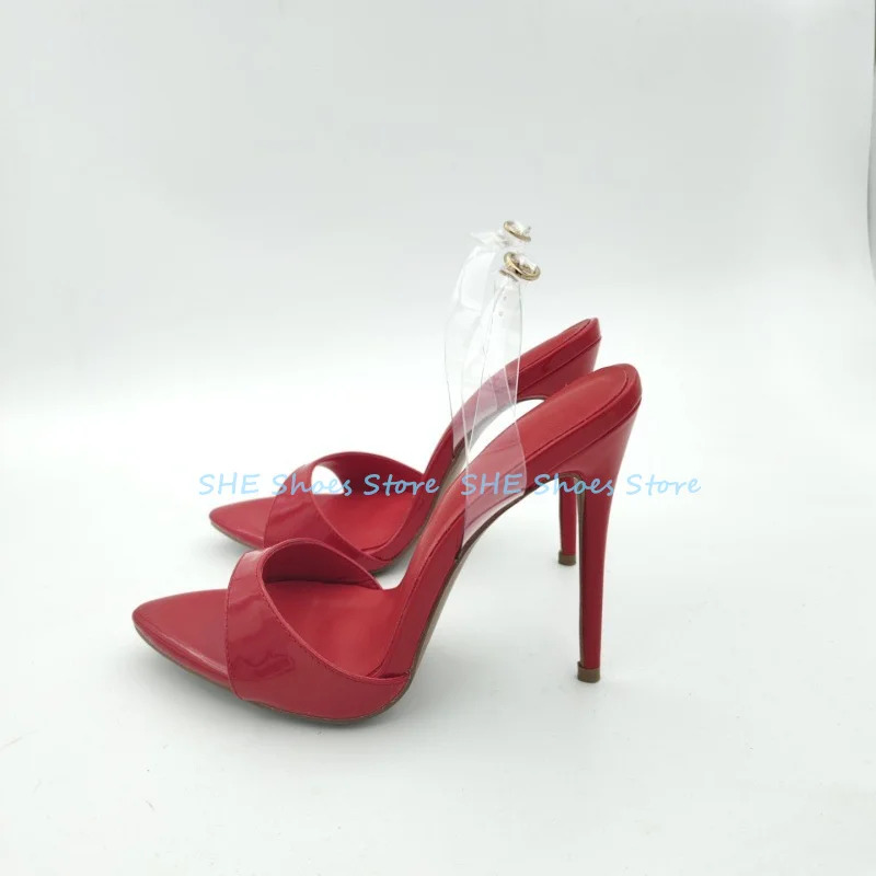 

Transparent Pvc One-Strap Pointed Toe High Heel Shoes Women Wedding Party Dress Pumps Fashion Summer Ladies Gladiator Sandals