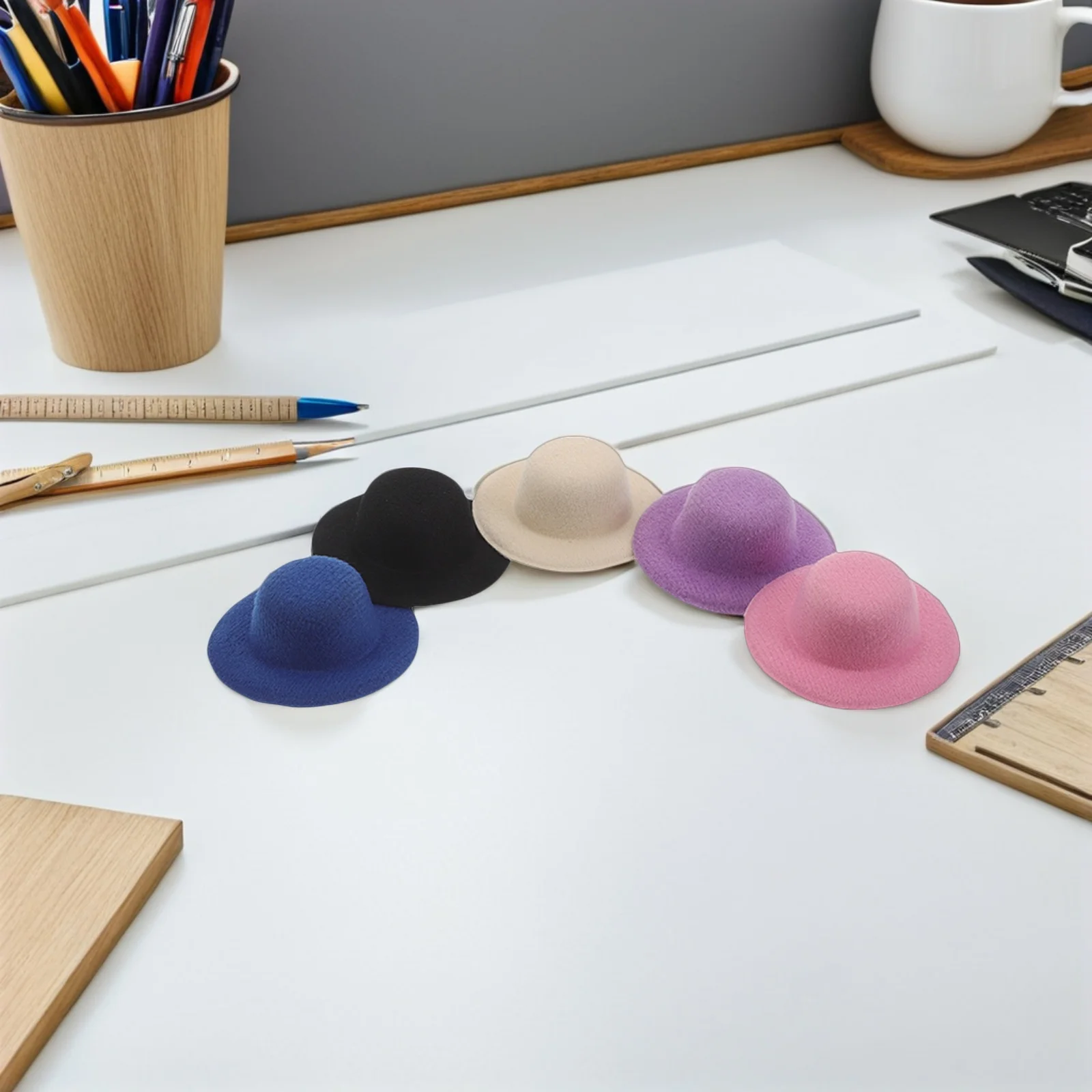 15 個ミニクラフト用ミニチュアシルクハットバルク DIY ドールハウスアクセサリークリスマスパーティーの装飾品クラフト小さな帽子の装飾