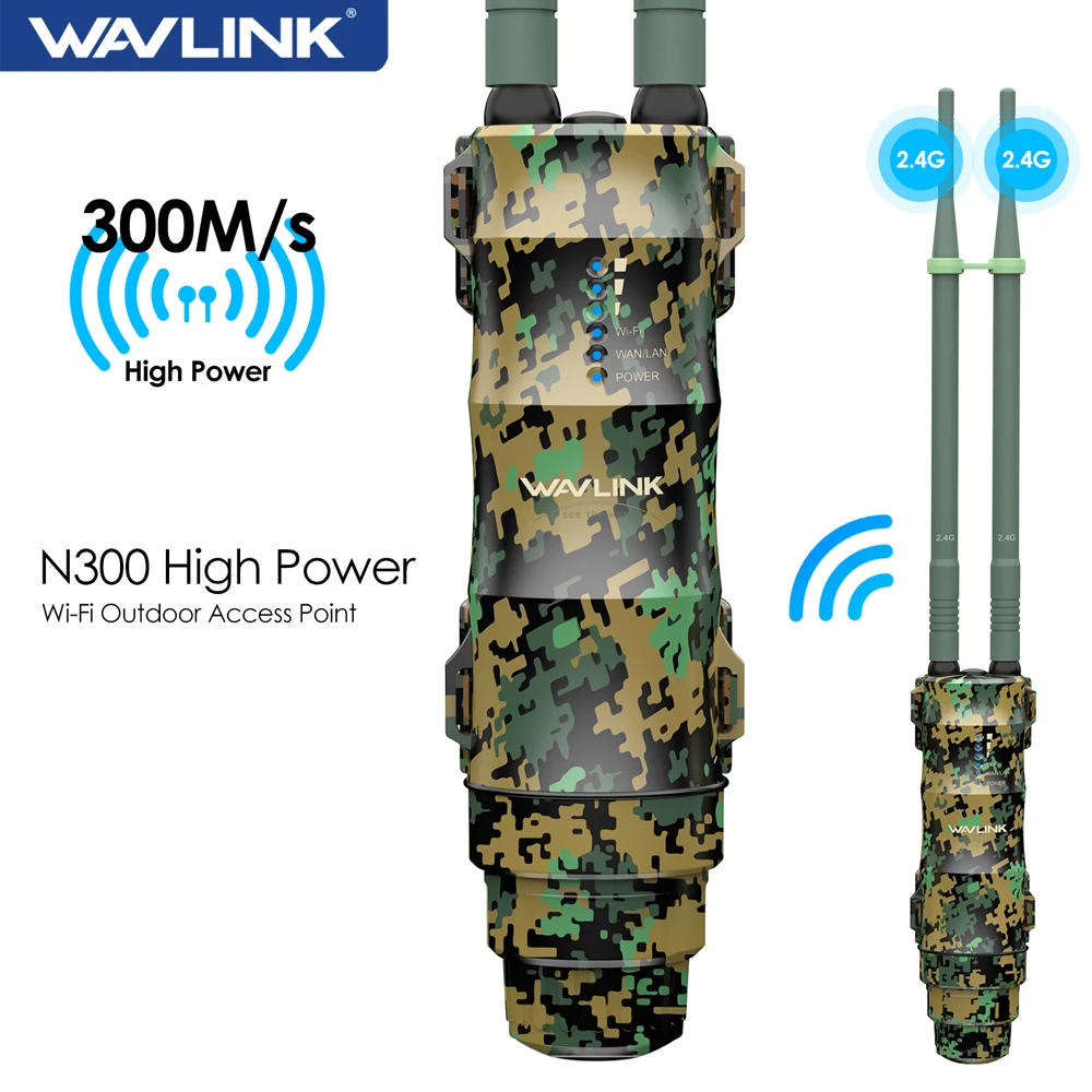 WAVLINK Outdoor WIFI Router Waterproof IP67 Wireless Outdoor Wi-Fi Extender Long Range AP/Router/Repeater 2x7dBi Antennas POE