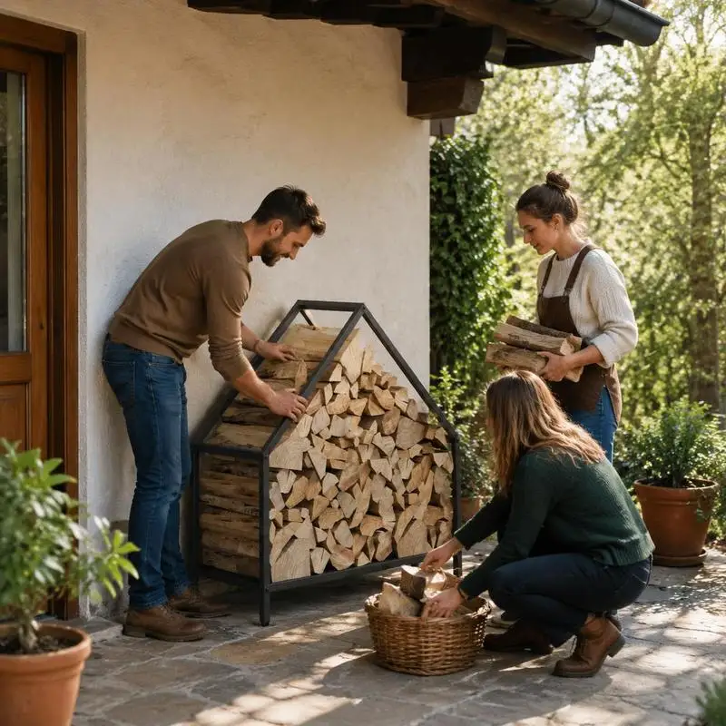 Porte-bûches en acier laminé à froid noir 60 x 25 x 60 cm, support de rangement pour bois de chauffage au design moderne, pour salon, terrasse, jardin ou garage, style industriel minimaliste, pour l'extérieur et l'intérieur