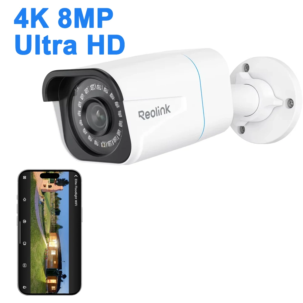 REOLINK 4K 8MP PoE IP Security Camera Outdoor Smart Human/Vehicle/Pet Detection Color Night Vision Home Surveillance Cameras