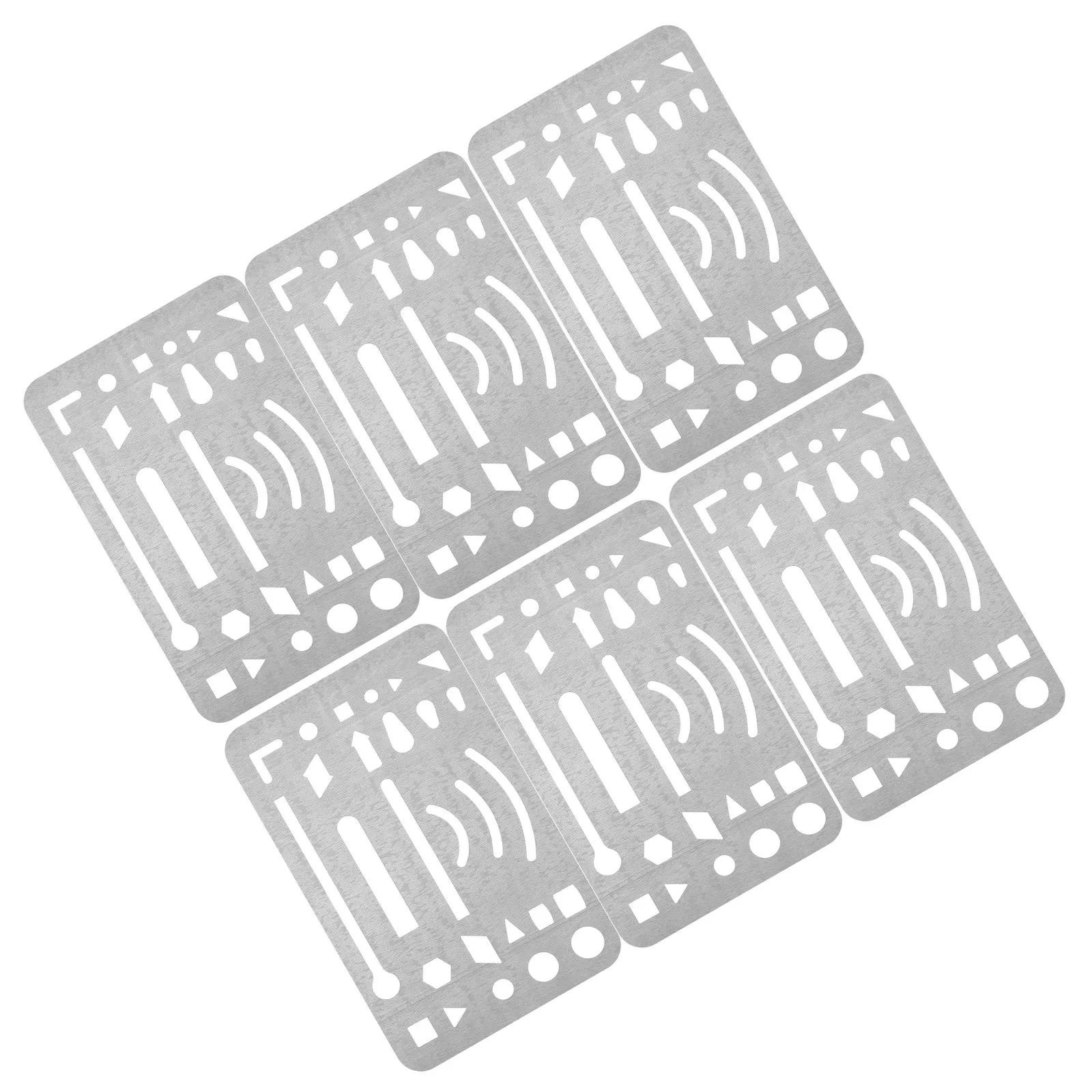 6Pcs Stainless Steel Drafting Eraser Shield Precision Erasing Template for Mechanical Drawing Architecture Stencil Geometric