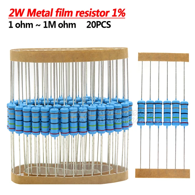 20 sztuk 2W maszyna do cięcia metalu z rezystor z folii 1% 1R ~ 1M 2.2R 4.7R 10R 22R 47R 100R 220R 470R 1K 10K 100K 2.2 4.7 22 47 100 220 470 ohm