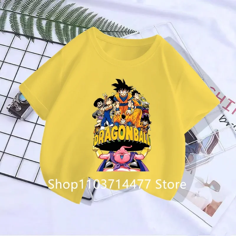 

DragonBall T Shirt Children Kawaii Funny Summer Cartoon T-shirt for Boys Girls Kid Clothing Unisex Short Sleeves