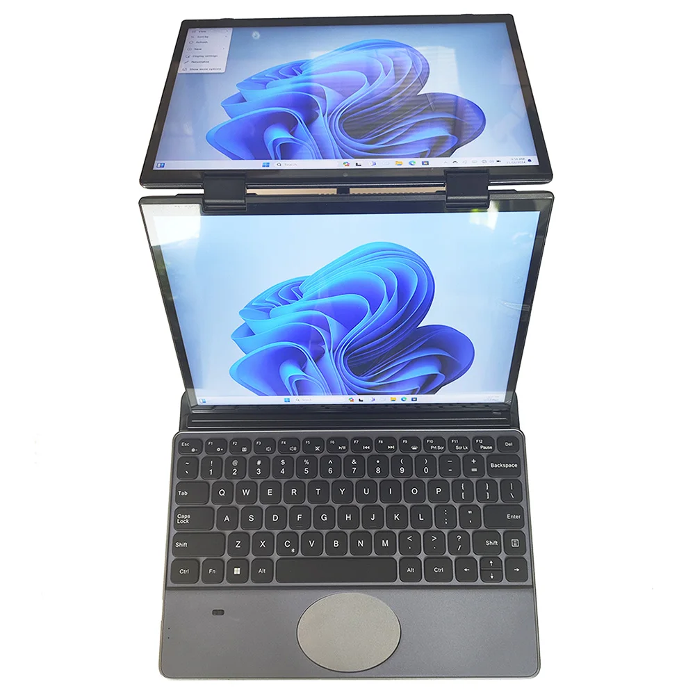 

2025 New Factory 10.5 + 10.5 Inch Dual Touch Screen N100 Notebook Rotating Yoga Laptop For Business Office Education Laptops