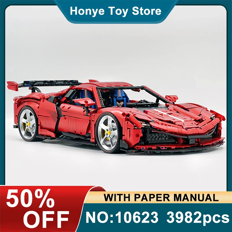 

New GULY 10623 Technical Speed Sports Vehicel 1:8 Model Building Blocks MOC City Racing Brick Puzzle DIY Toys Chrismas Gift Kids