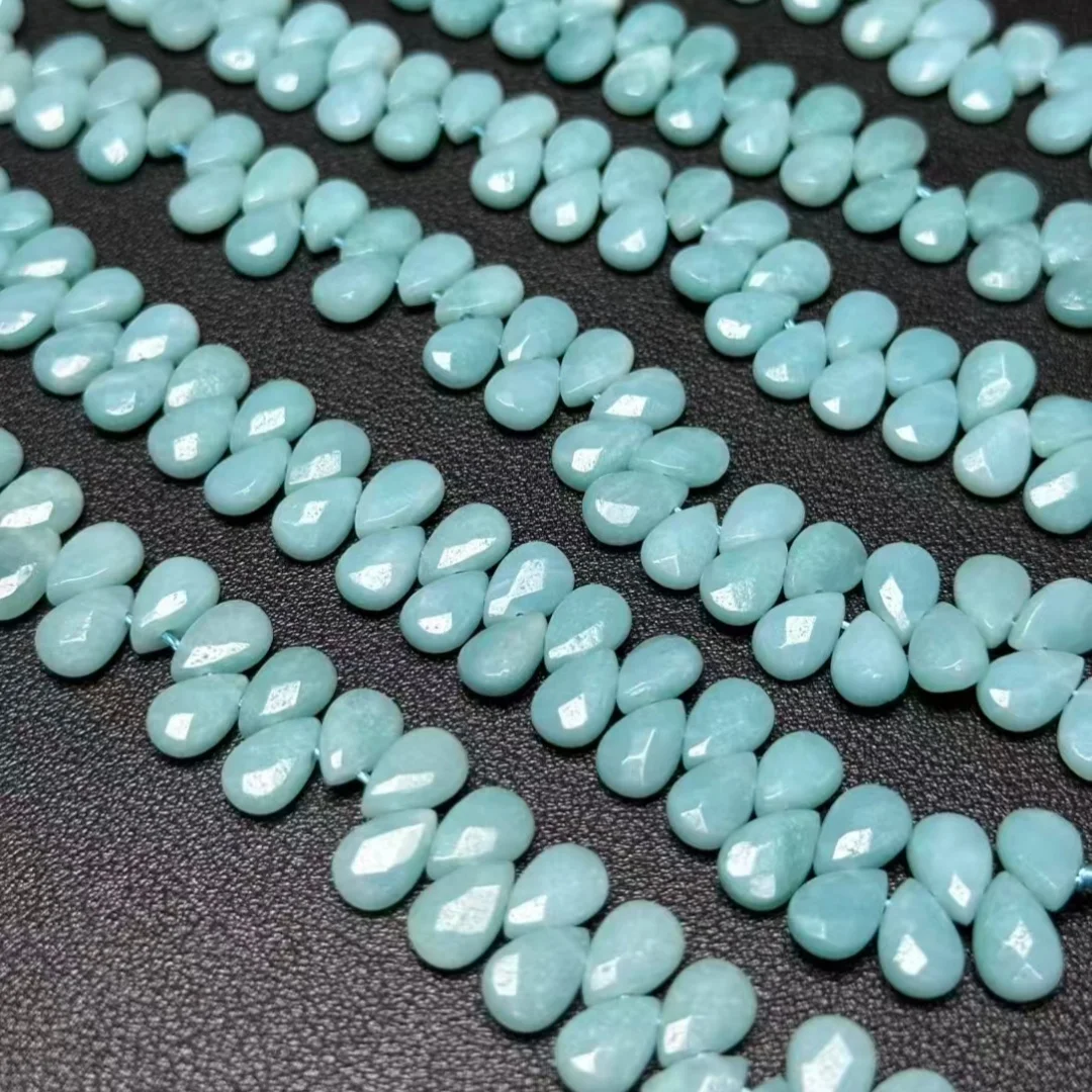Amazonite Pear Faceted 6*9mm 17cm Loose Beads for DIY Jewelry Making Nature FPPJ Wholesale