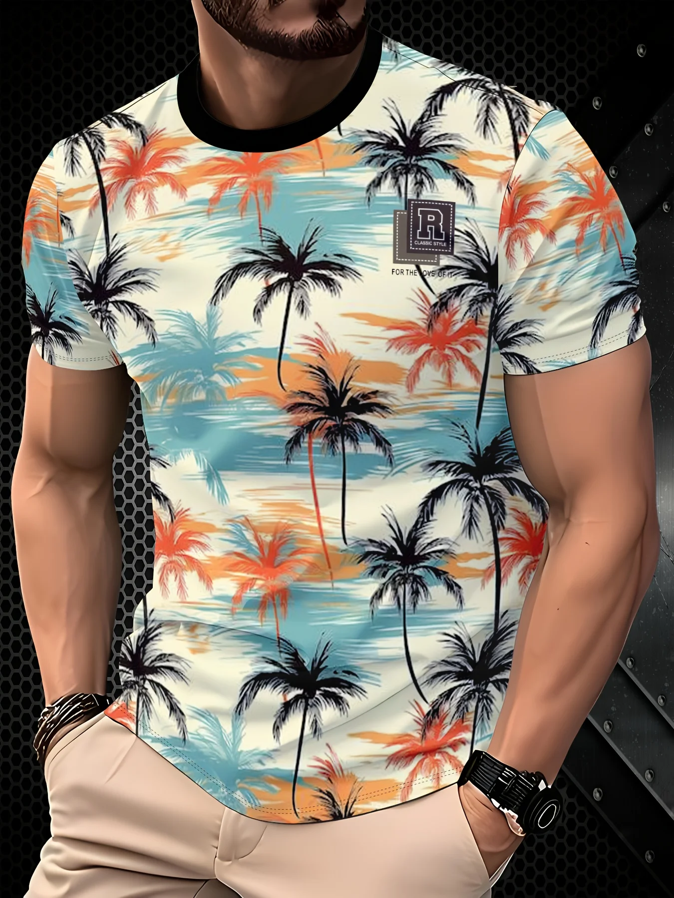 Unisex Retro Streetwear Loose Baggy Fit 3D Vivid Nature Scene Full Sublimation Graphic Print Short Sleeve Tee
