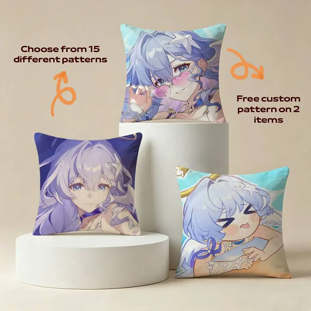 R-Robin-Summeretto Game HSR Square Sofa Pillow Cover Solid Color Living Room Home Decor Cushion Case