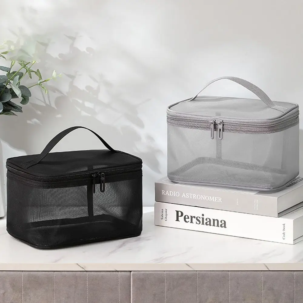 Portable Transparent Mesh Travel Cosmetic Bag Large Capacity 1/2/3 layer Make Up Organizer Bag Storage Makeup Case Women's