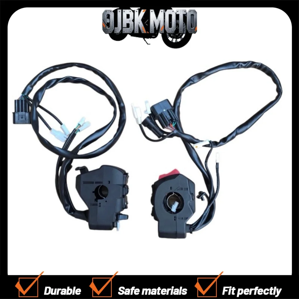 Motorcycle left and right ignition double flash main and auxiliary switch button heated handlebar rubber sleeve for ZONTES 703F