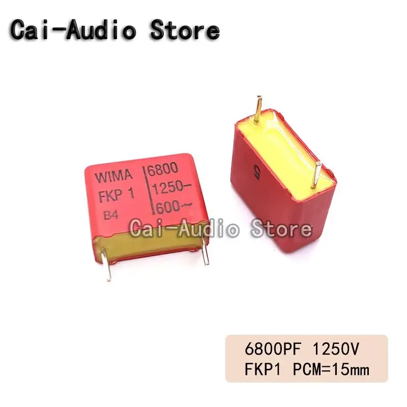 2PCS/5PCS/10PCS/Lot Brand NEW Germany WIMA FKP1 1250V 6800PF 1250V 682  0.0068UF Film Capacitor 1250v6800pf 682 Pitch 15mm 5%