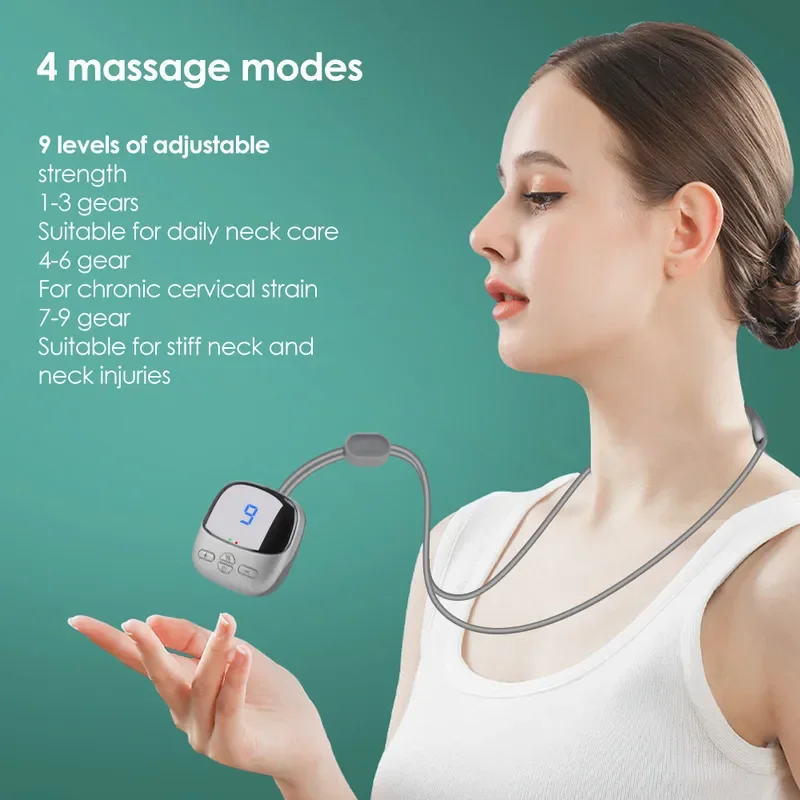 Hanging Cervical Spine Massager 4 Massage Modes 9 Levels of Intensity Portable Massage Pendant Relax Neck Shoulder