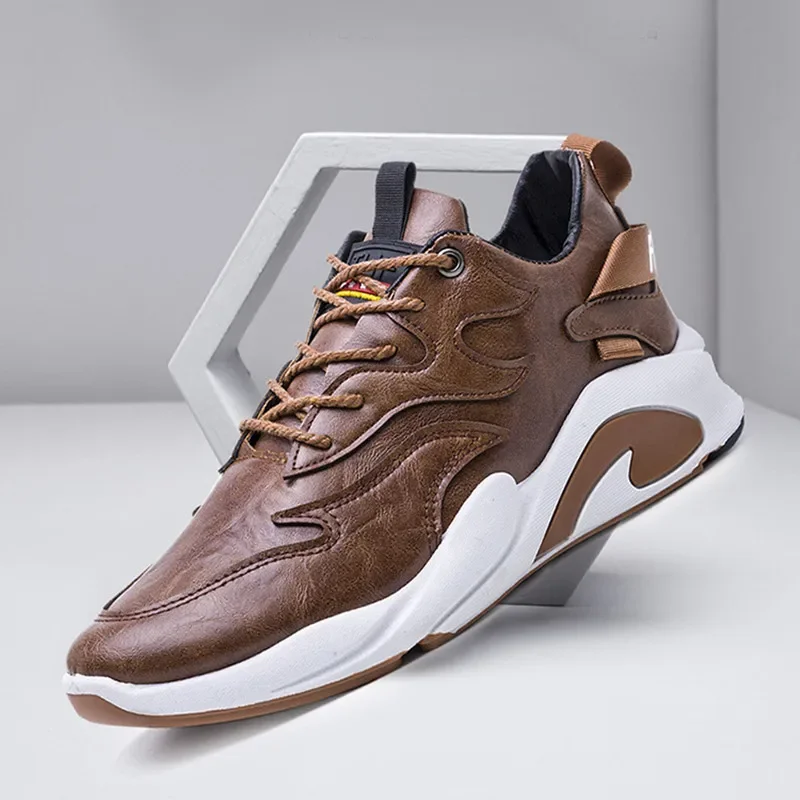 Fashion Men's Sports Shoes Breathable Sneakers Male Soft Sole Non-Slip Casual Sneaker Athletic Training Leather Men Shoes